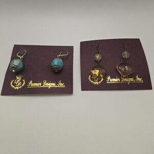 Premier Designs Earring Bundle – Faceted Bead & Crystal Drops – Boutique Style